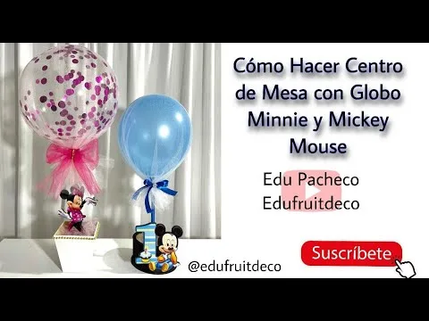 Centros de mesa de Minnie con globos!