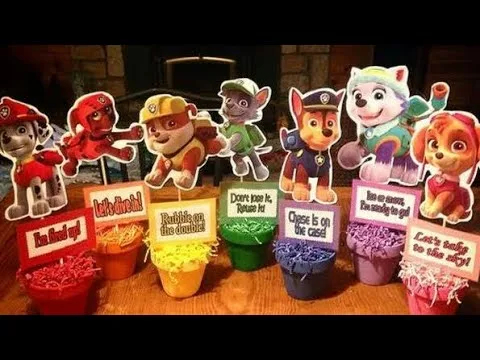 Centros de mesa de Paw Patrol, con dulces