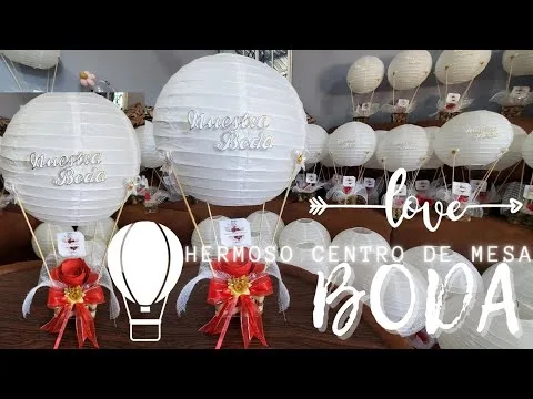 Centros de mesa para boda con globos