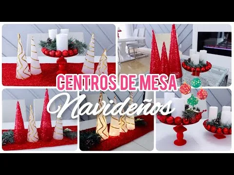 Centros de mesa con globos navideños