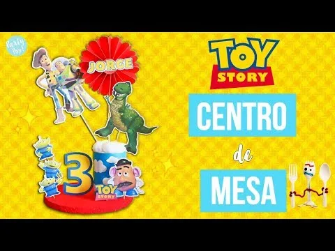 Centros de mesa para 3 años de Toy Story