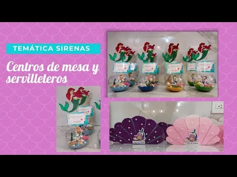 Ideas para centros de mesa de La Sirenita