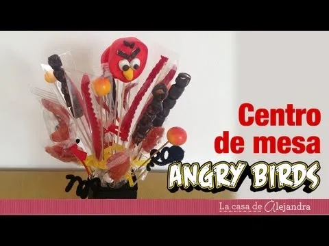 Centros de mesa de Angry Birds con globos
