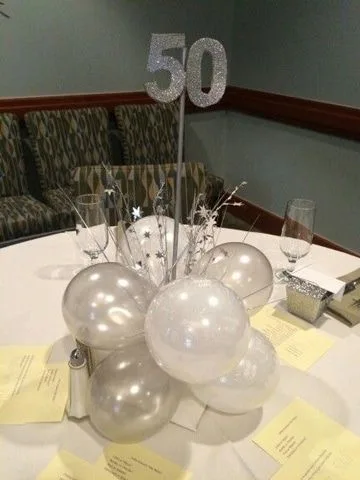 Centros de mesa con globos para cumpleaños adultos - Centros de Mesas