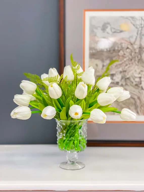 Centros de mesa con tulipanes artificiales - Centros de Mesas