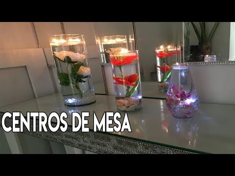 Centros de mesa: cilindros iluminados